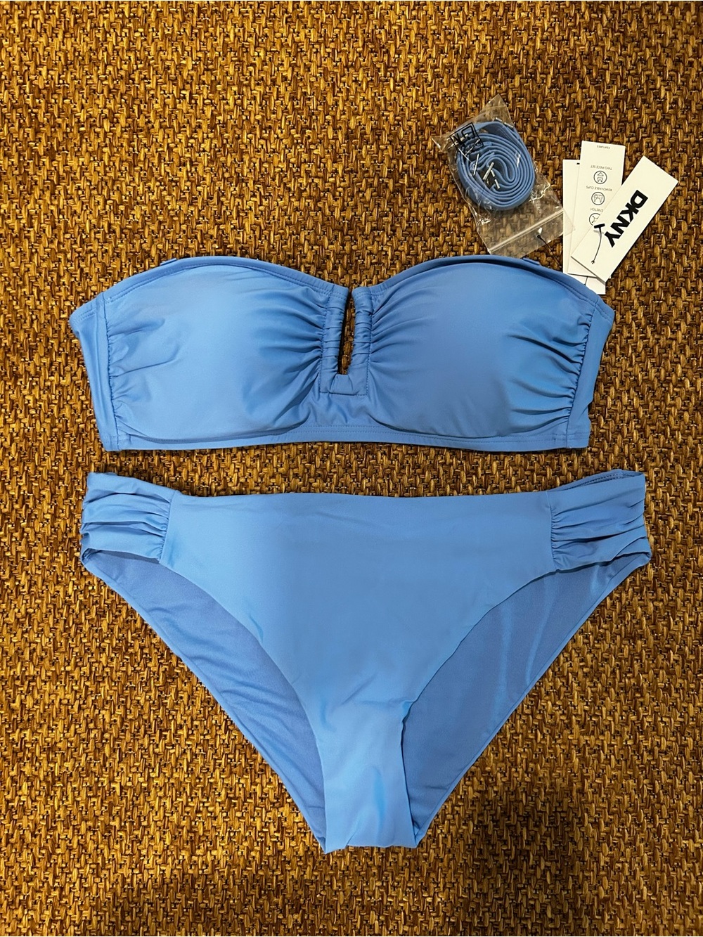 DKNY Blue Bandeau Bikini Set